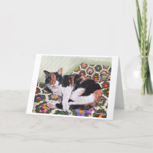 Cats and Quilts-Zoey Letterpress Thank You Card