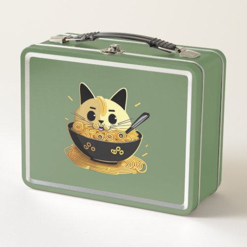 Cats and Ramen Metal Lunch Box