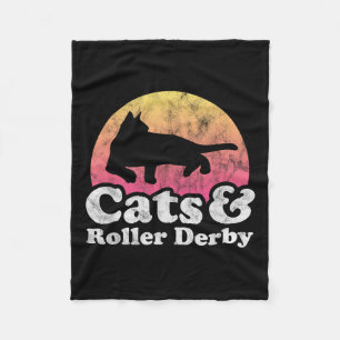 Cats And Roller Derby Mens Or Womens Cat Fleece Blanket