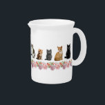 Cats and Roses Beverage Pitcher<br><div class="desc">If you are one of those people who loves cats and roses,  then this design is for you!  This assortment of kitties is exactly what your home needs.</div>