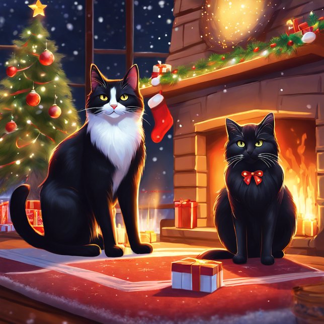 Cats and Santa Clause Template Tshirt (Creator Uploaded)