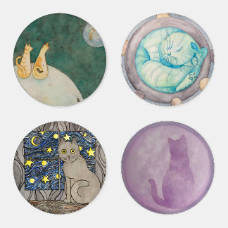 Cats and Space Coaster Set
