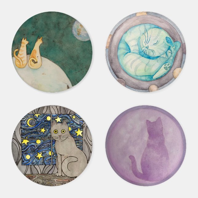 Cats and Space Coaster Set (Set)