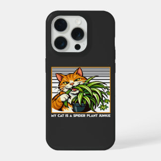 Cats and Spider Plants Funny Art iPhone 15 Pro Case