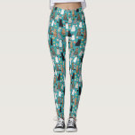 Cats and Sushi funny food pattern Leggings