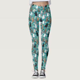 Cats and Sushi funny food pattern Leggings