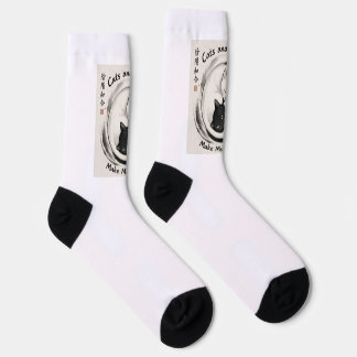 Cats and Tai Chi Make Me Happy Socks