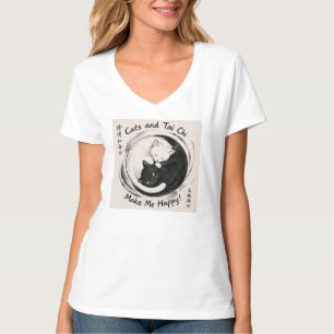 Cats and Tai Chi Make Me Happy T-Shirt