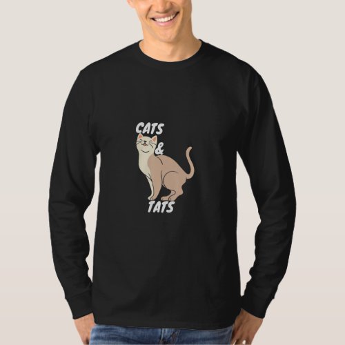 Cats And Tats For Tattoo Lovers Funny Cat  T_Shirt