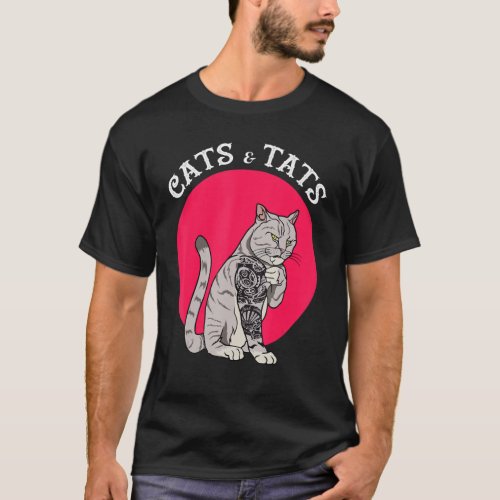 Cats And Tats T Shirt Cat Tattoo  Tee Shirt Cats 