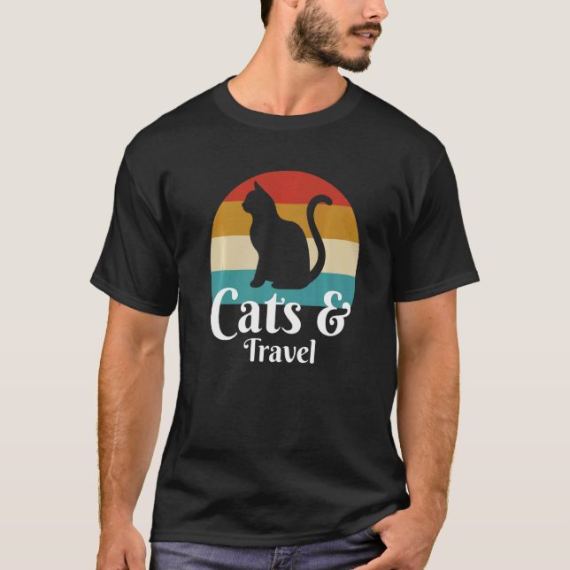Cats And Travel Traveling  T-Shirt (Front)