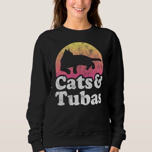Cats And Tubas Mens Or Womens Cat And Tuba Sweatshirt