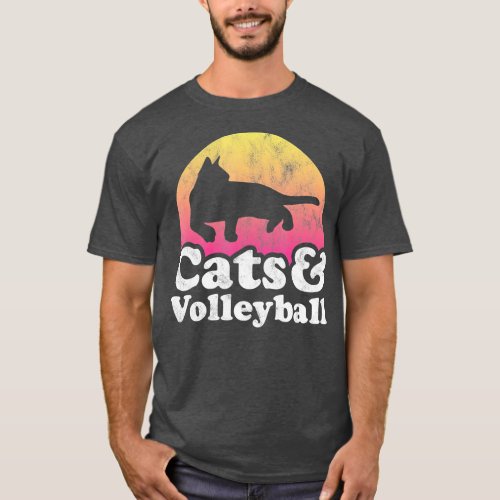 Cats and Volleyball Mens or Womens Cat  T_Shirt