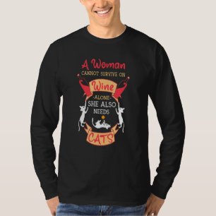 Cats And Wine  Cat Mom T-Shirt