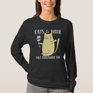 Cats And Wine Make Everything Fine Graphic Top