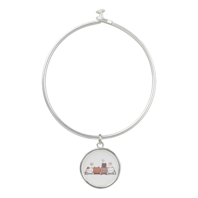 Cats, Animals, Fun Bangle Bracelet (Front)