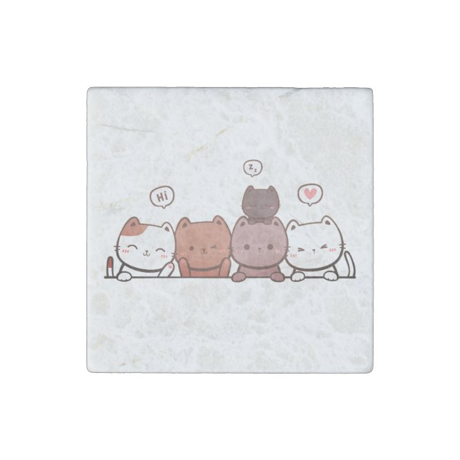Cats, Animals, Fun Stone Magnet (Front)