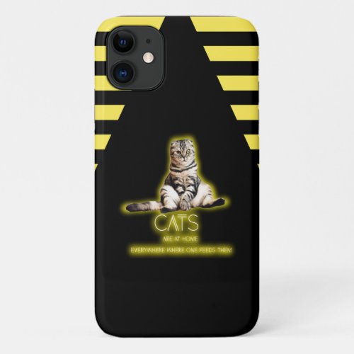 Cats Are At Home Everywhere Where One Feeds Them iPhone 11 Case