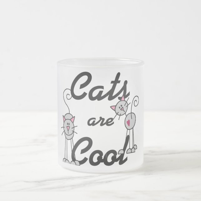 Cats Are Cool Tshirts and Gifts Frosted Glass Coffee Mug (Center)