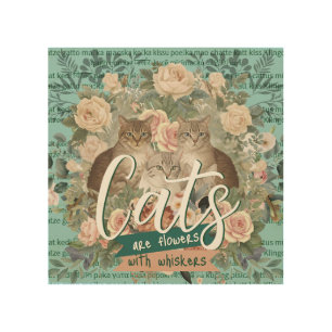 Cats Are Flowers Cottagecore Botanical Art