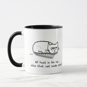 Cats Are Heat Hogs - Funny Cat Coffee Mug by FunkyChicDesigns at Zazzle
