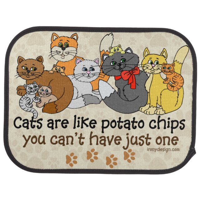 Cats are like potato chips car floor mat (Rear)