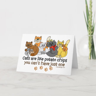 Cats are like potato chips card