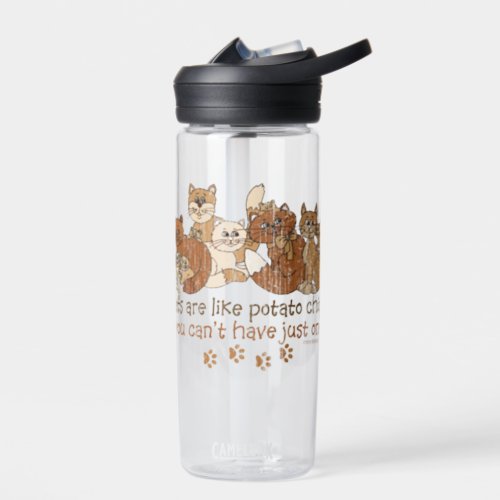 Cats are like potato chips Cute Water Bottle