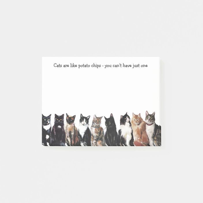 Cats Are Like Potato Chips Fun Crazy Cat Lady Post It Notes Zazzle