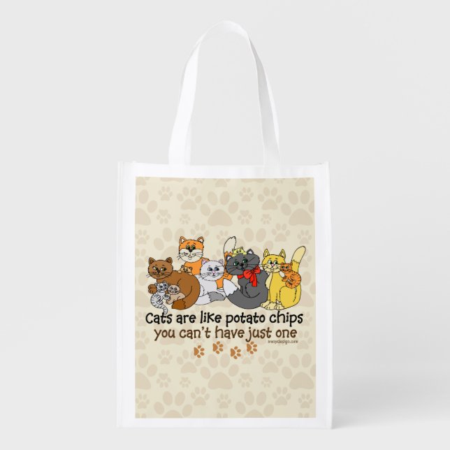 Cats are like potato chips grocery bag (Front)