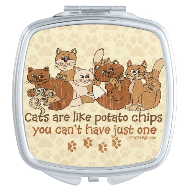 Cats are like potato chips Grunge Version Makeup Mirror (Front)