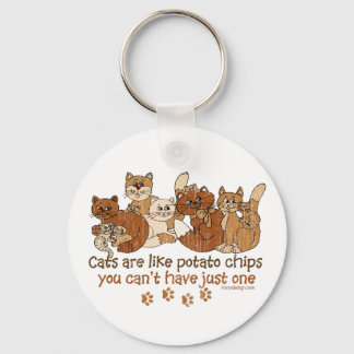 Cats are like potato chips keychain