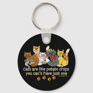 Cats are like potato chips keychain