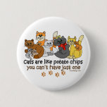 Cats are like potato chips pinback button