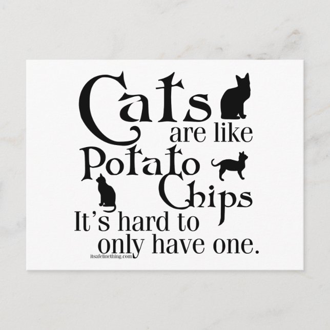 Cats are like potato chips... postcard (Front)