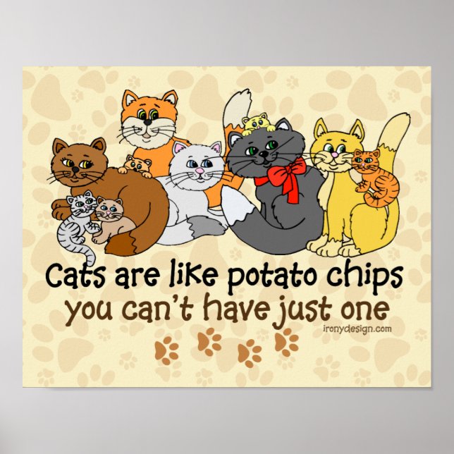 Cats are like potato chips poster (Front)