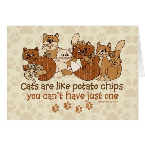 Cats are like potato chips Rustic