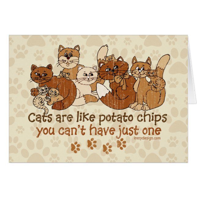 Cats are like potato chips Rustic Cards (Front Horizontal)