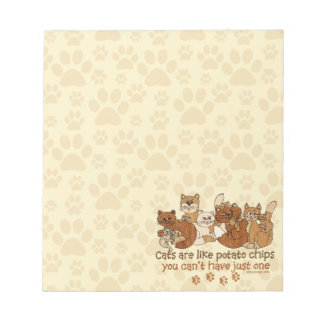 Cats are like potato chips Saying Notepad