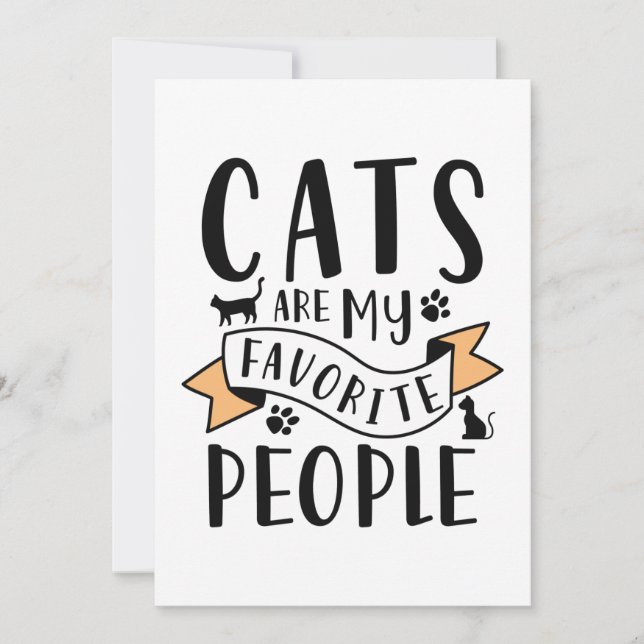 Cats Are My Favorite People Thank You Card (Front)