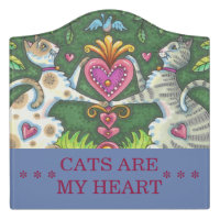 CATS ARE MY HEART CREST LARGE ROOM SIGN