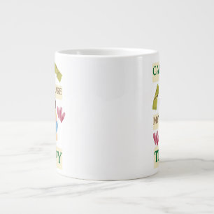 Cats Are My Therapy – Cute Cat Lover Design Giant Coffee Mug