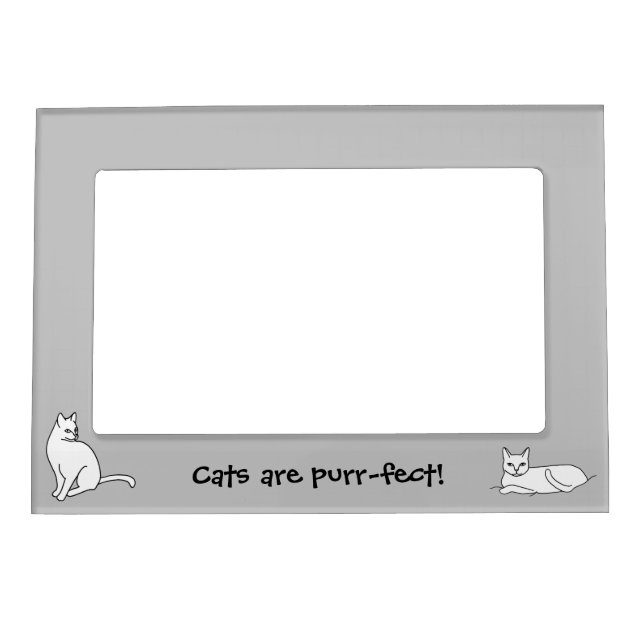 Cats are purr-fect, Two Cats on Light Gray Magnetic Frame (Front)
