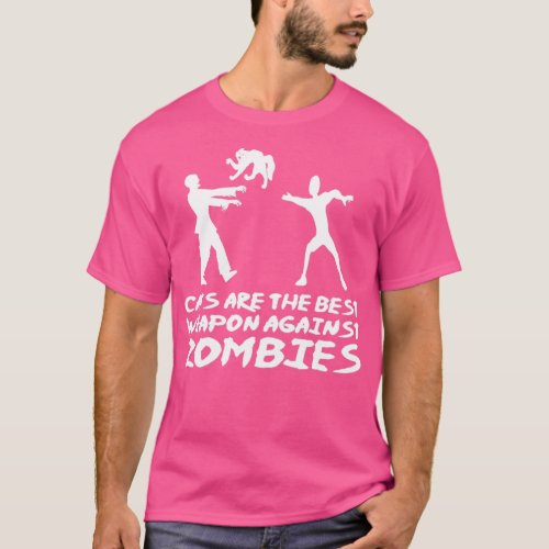 CATS ARE THE BEST WEAPON AGAINST ZOMBIES  T_Shirt
