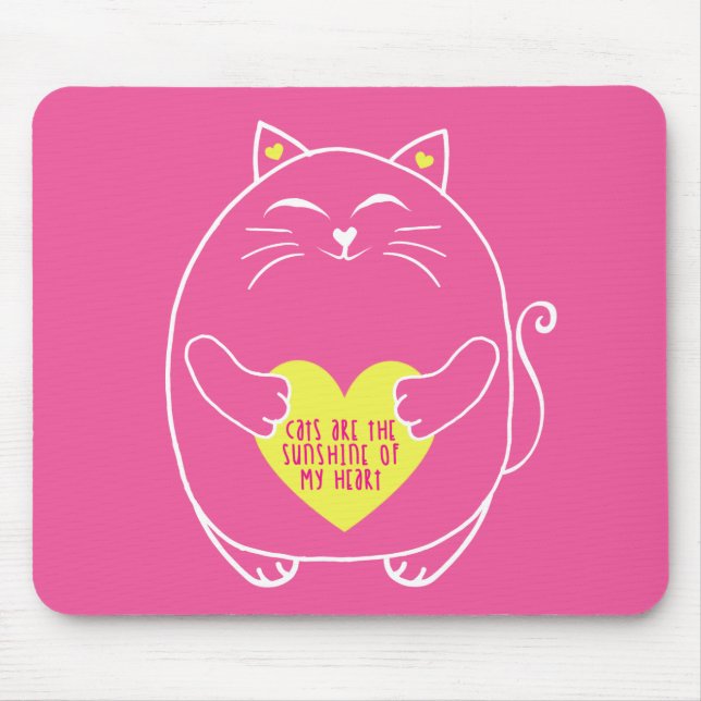 Cats are the Sunshine of My Heart Mouse Pad (Front)