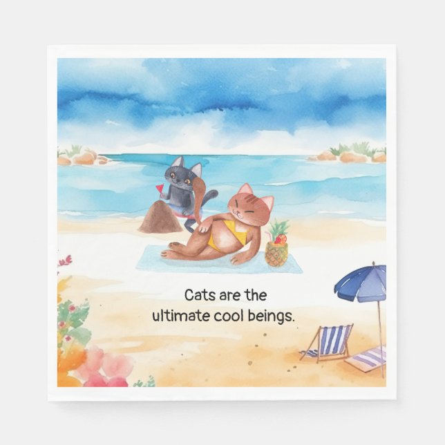  Cats are the ultimate cool beings Napkins (Front)
