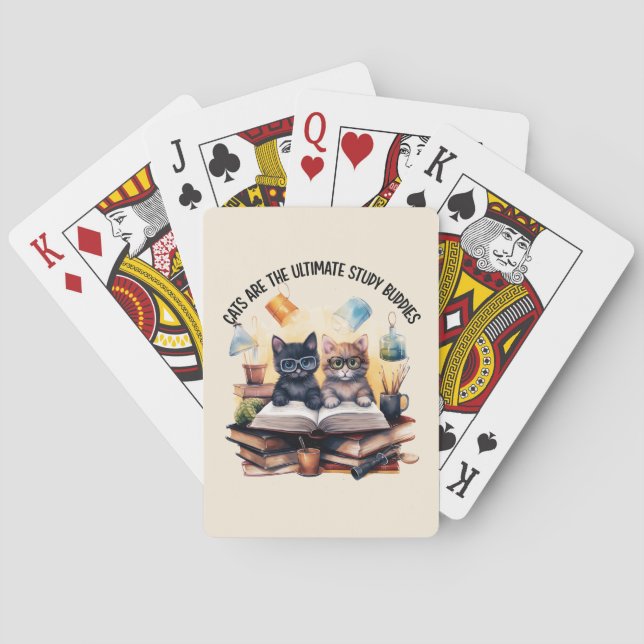 Cats Are The Ultimate Study Buddies Poker Cards (Back)