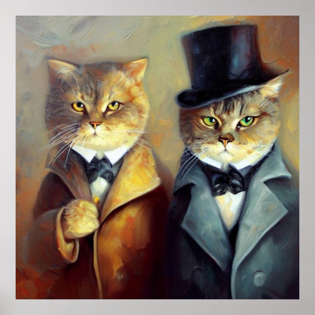 Cats As Holmes and Watson Poster (Front)