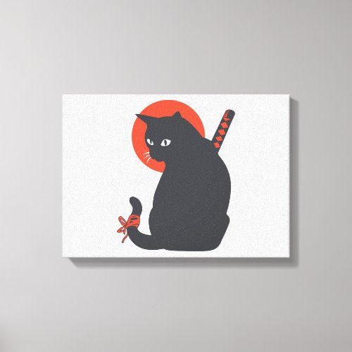 Cats as Warrior Samurai _ Choose background color Canvas Print