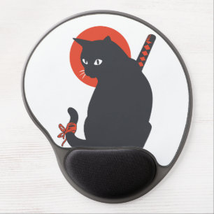 Cats as Warrior Samurai - Choose background color Gel Mouse Pad